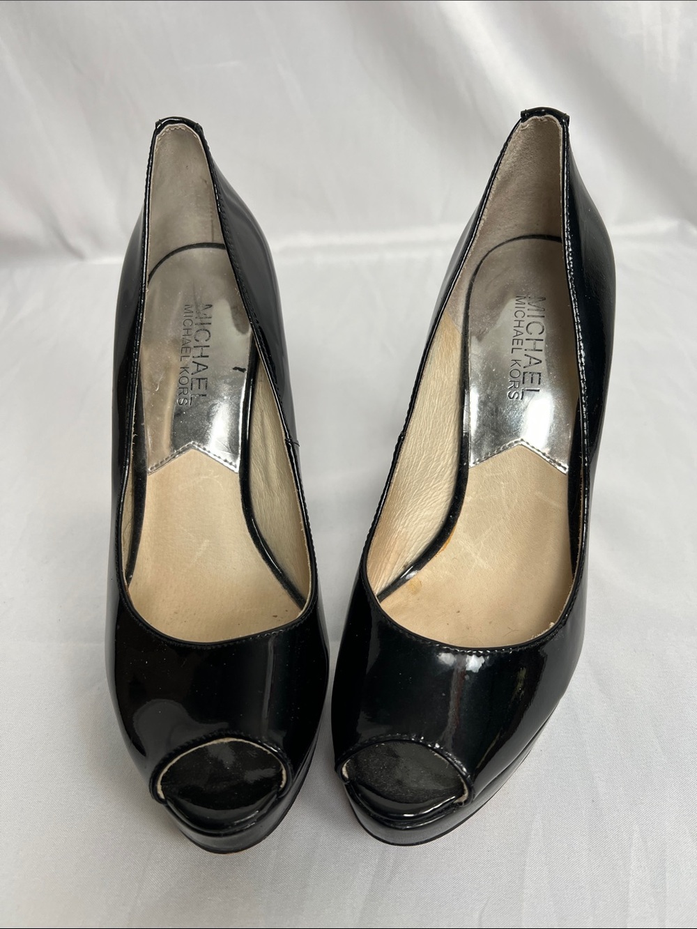 Michael Kors Black Patent Peep-Toe Pumps